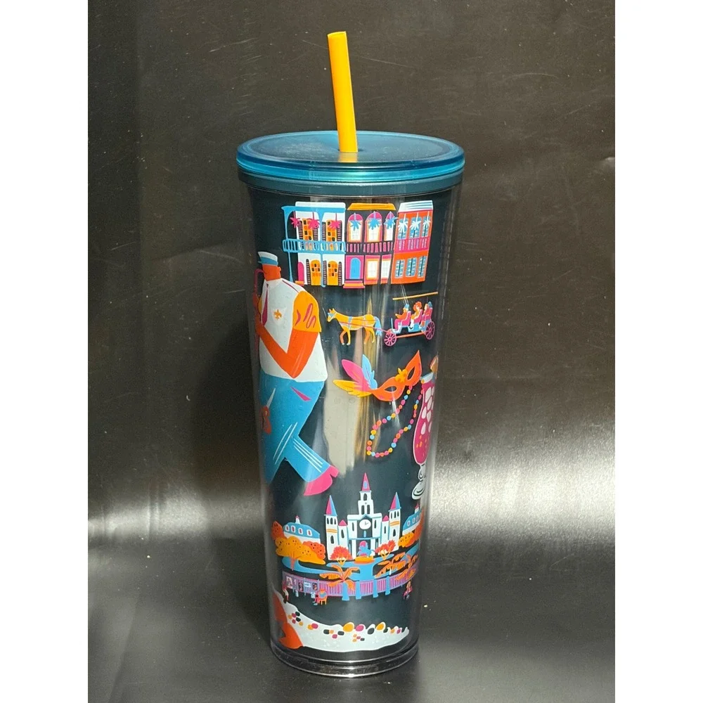 Starbucks Discovery Series New Orleans Venti 24oz Cold Cup Tumbler W/ Straw HTF